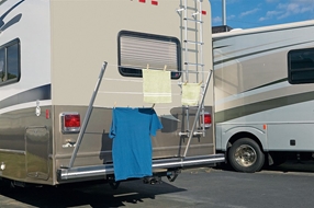 Folding Bumper Mounted RV Travel Clothesline